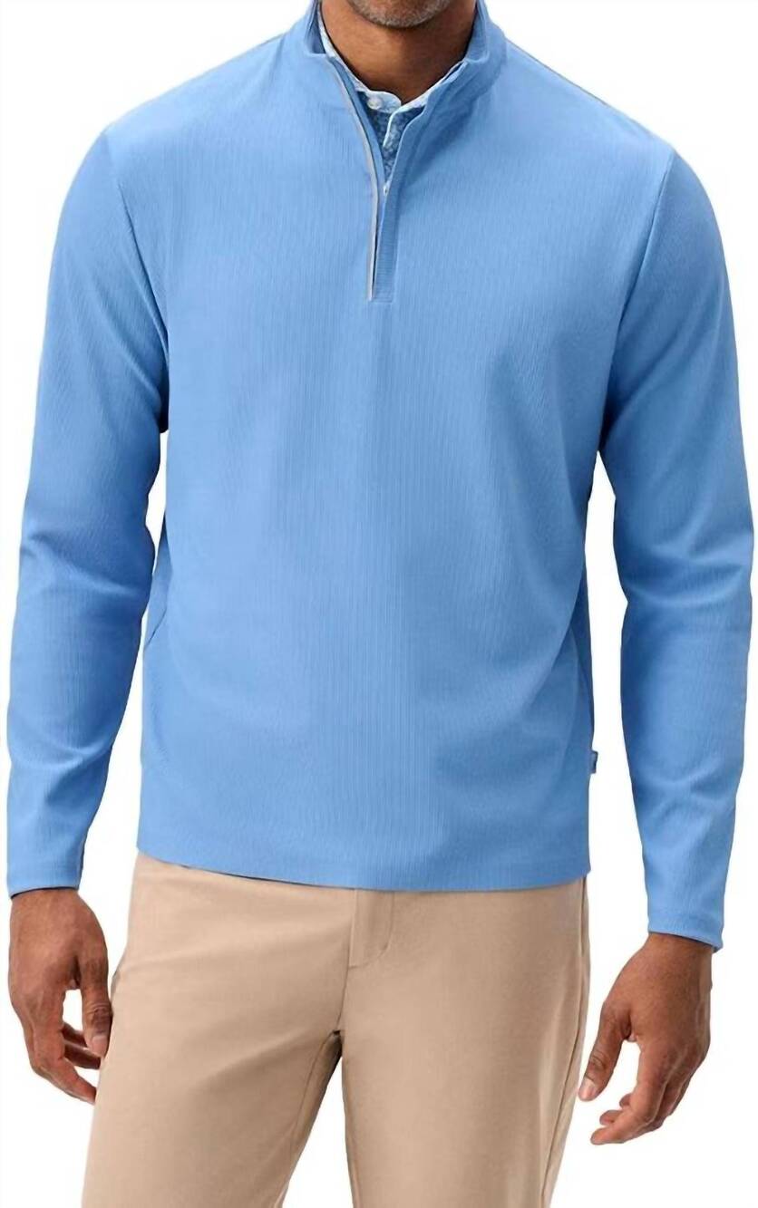 NEW JOHNNIE-O hoppin ribbed knit performance 1/4 zip pullover sweatshirt in sail